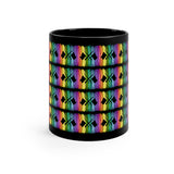 Vintage Rainbow Paint - Color Guard - 11oz Black Mug - Pattern