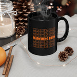 Marching Band - Retro - Orange - 11oz Black Mug