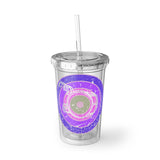 Vintage Grunge Purple Circle - Bass Drum - Suave Acrylic Cup