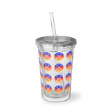 Vintage Grunge Circle Sunset - Drumsticks - Suave Acrylic Cup - Pattern