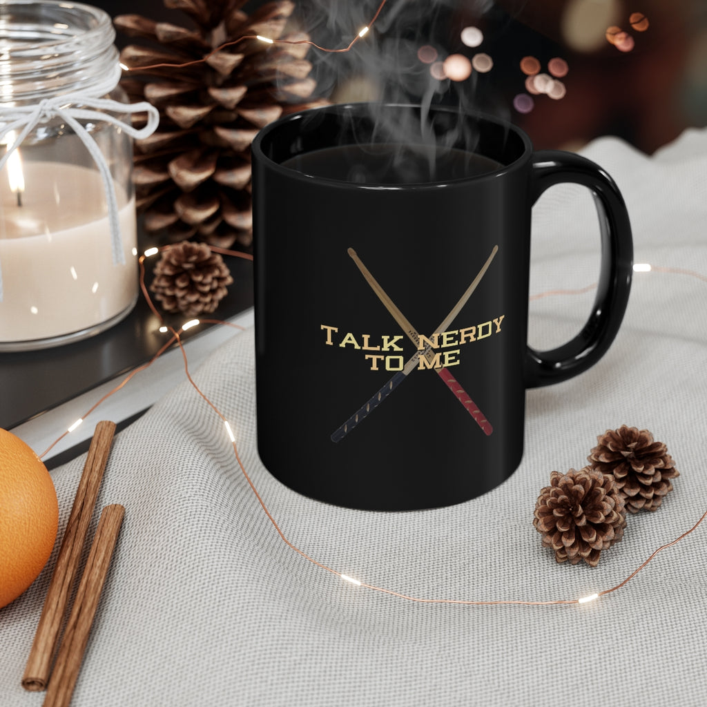 Talk Nerdy To Me - Drumsticks - 11oz Black Mug