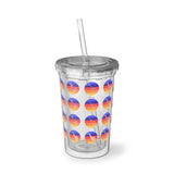 Vintage Grunge Circle Sunset - Alto Sax - Suave Acrylic Cup - Pattern