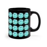 Vintage Turquoise Cloud - Bass Drum - 11oz Black Mug - Pattern