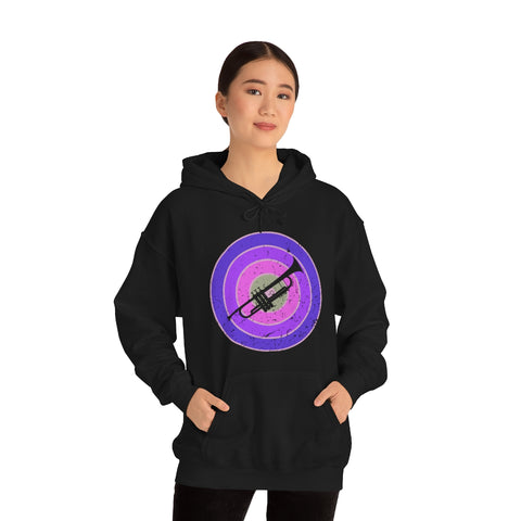 Vintage Grunge Purple Circle - Trumpet - Hoodie