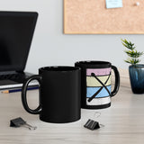 Vintage Grunge Pastel Lines - Drumsticks - 11oz Black Mug