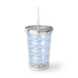 Vintage Blue White Tie Dye - Drumsticks - Suave Acrylic Cup - Pattern