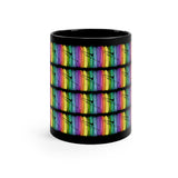 Vintage Rainbow Paint - Trombone - 11oz Black Mug - Pattern