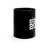 Senior 2023 - White Lettering - Drumsticks - 11oz Black Mug