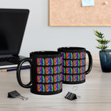 Vintage Rainbow Cloud - Drumsticks - 11oz Black Mug - Pattern