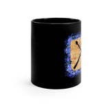 Vintage Blue Burlap - Drumsticks - 11oz Black Mug