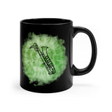 Vintage Green Cloud - Bari Sax - 11oz Black Mug