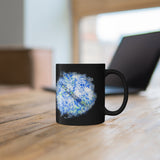 Vintage Blue White Tie Dye - Piccolo - 11oz Black Mug