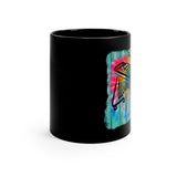 Vintage Wood Tie Dye Lines - Marimba - 11oz Black Mug