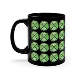 Vintage Green Cloud - Drumsticks - 11oz Black Mug - Pattern