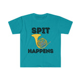 Spit Happens - French Horn - Unisex Softstyle T-Shirt