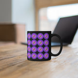 Vintage Grunge Purple Circle - Bassoon - 11oz Black Mug - Pattern