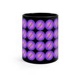 Vintage Grunge Purple Circle - Bassoon - 11oz Black Mug - Pattern