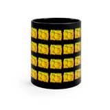 Vintage Yellow Cloud - Bass Drum - 11oz Black Mug - Pattern