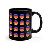 Vintage Grunge Circle Sunset - Bass Drum - 11oz Black Mug - Pattern