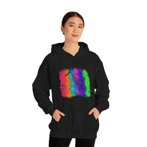 Vintage Rainbow Cloud - Tenor Sax - Hoodie