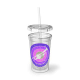 Vintage Grunge Purple Circle - Trumpet - Suave Acrylic Cup