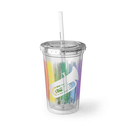 Vintage Rainbow Paint - Tuba - Suave Acrylic Cup