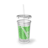 Vintage Green Glitter Dots - Alto Sax - Suave Acrylic Cup