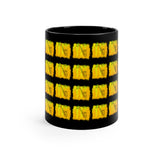 Vintage Yellow Cloud - Alto Sax - 11oz Black Mug - Pattern