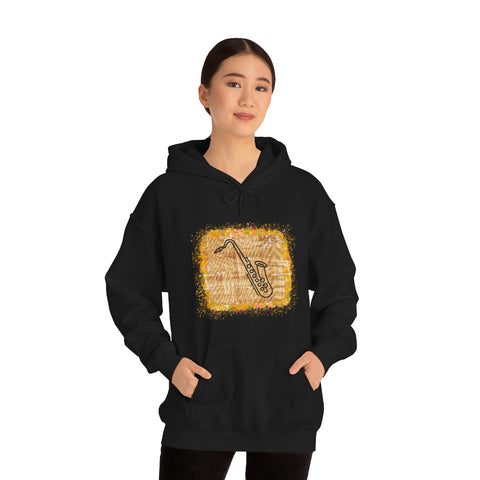 Vintage Yellow Burlap - Tenor Sax - Hoodie