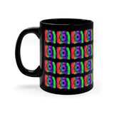 Vintage Rainbow Cloud - Snare Drum - 11oz Black Mug - Pattern