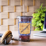 Vintage Blue Burlap - Bassoon - Suave Acrylic Cup