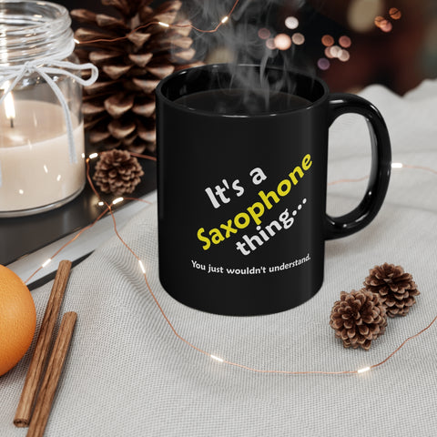 Saxophone Thing - 11oz Black Mug