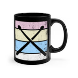 Vintage Grunge Pastel Lines - Drumsticks - 11oz Black Mug