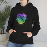 Vintage Rainbow Cloud Heart - Drumsticks - Hoodie