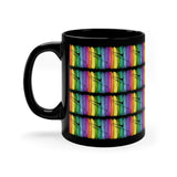 Vintage Rainbow Paint - Trombone - 11oz Black Mug - Pattern