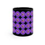 Vintage Grunge Purple Circle - Snare Drum - 11oz Black Mug - Pattern