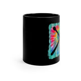 Vintage Wood Tie Dye Lines - Drumsticks - 11oz Black Mug