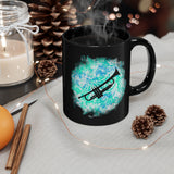 Vintage Turquoise Cloud - Trumpet - 11oz Black Mug