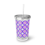 Vintage Grunge Purple Circle - Cymbals - Suave Acrylic Cup - Pattern