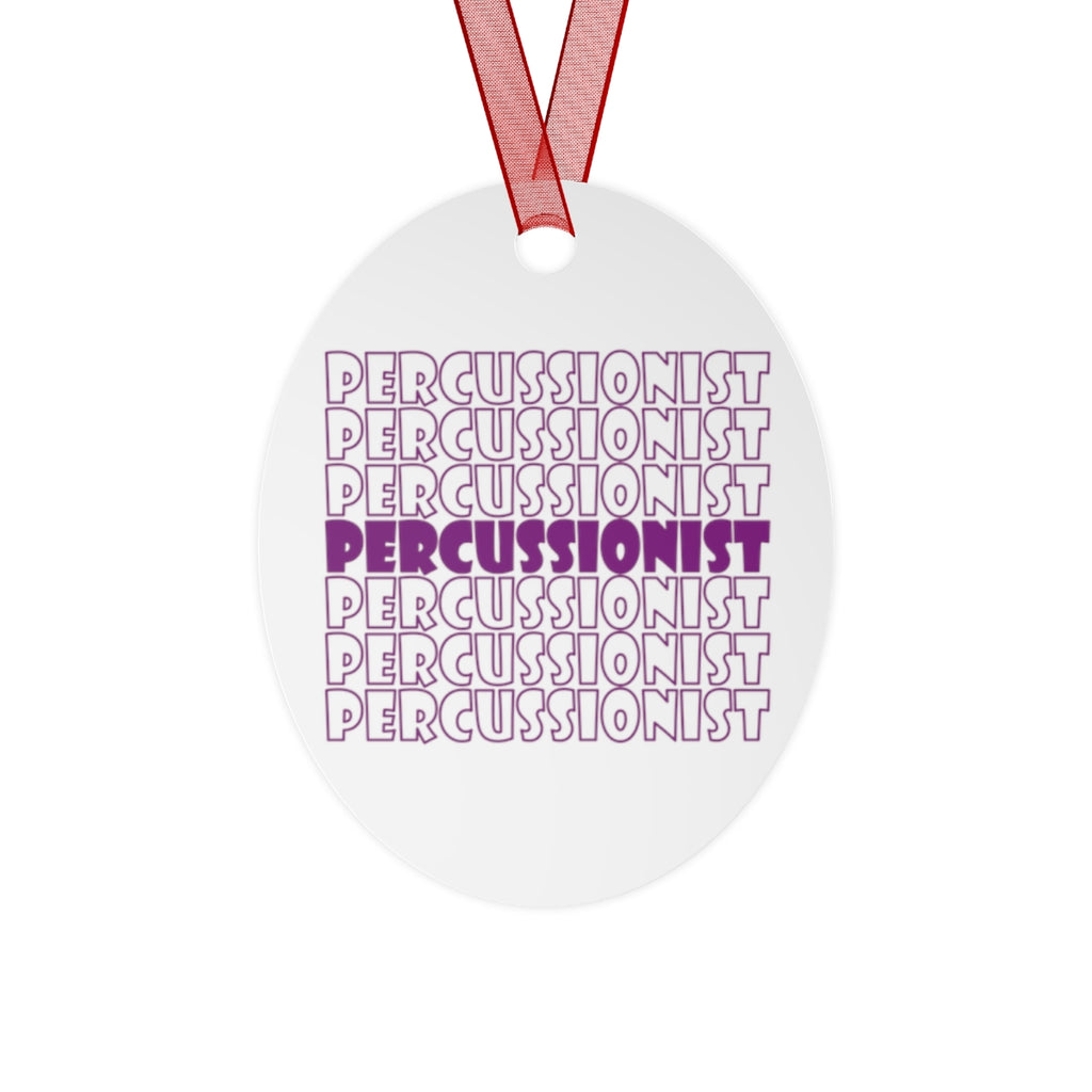 Percussionist - Retro - Purple - Metal Ornament