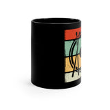 Vintage Grunge Lines - Snare Drum - 11oz Black Mug