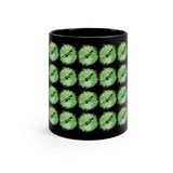 Vintage Green Cloud - Trumpet - 11oz Black Mug - Pattern