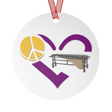 Peace, Love, Marimba - Metal Ornament