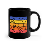 Vintage Grunge Lines Sunset - Cymbals - 11oz Black Mug