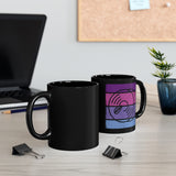 Vintage Grunge Purple Lines - Cymbals - 11oz Black Mug