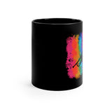 Vintage Rainbow Cloud - Trumpet - 11oz Black Mug