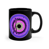 Vintage Grunge Purple Circle - Snare Drum - 11oz Black Mug