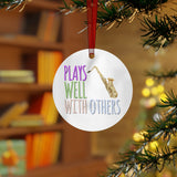 Plays Well With Others - Tenor Sax - Metal Ornament