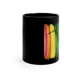 Vintage Rainbow Paint - Alto Sax - 11oz Black Mug