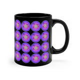 Vintage Grunge Purple Circle - Bass Drum - 11oz Black Mug - Pattern